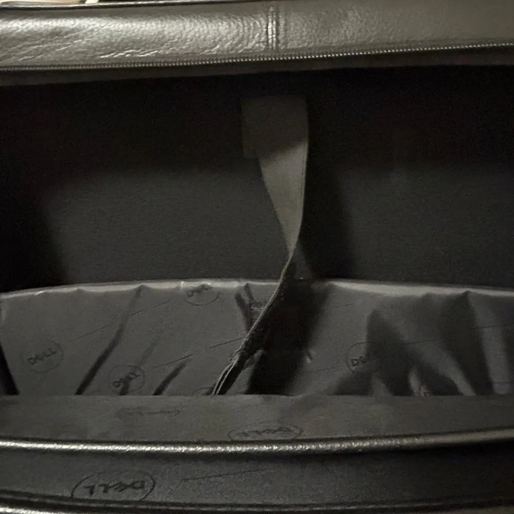 Dell Leather Laptop Bag - Black